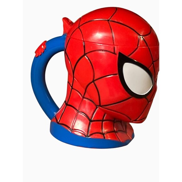 Marvel Spider Man Head Mug With Flip Top Lid Red Blue - Picture 6 of 14